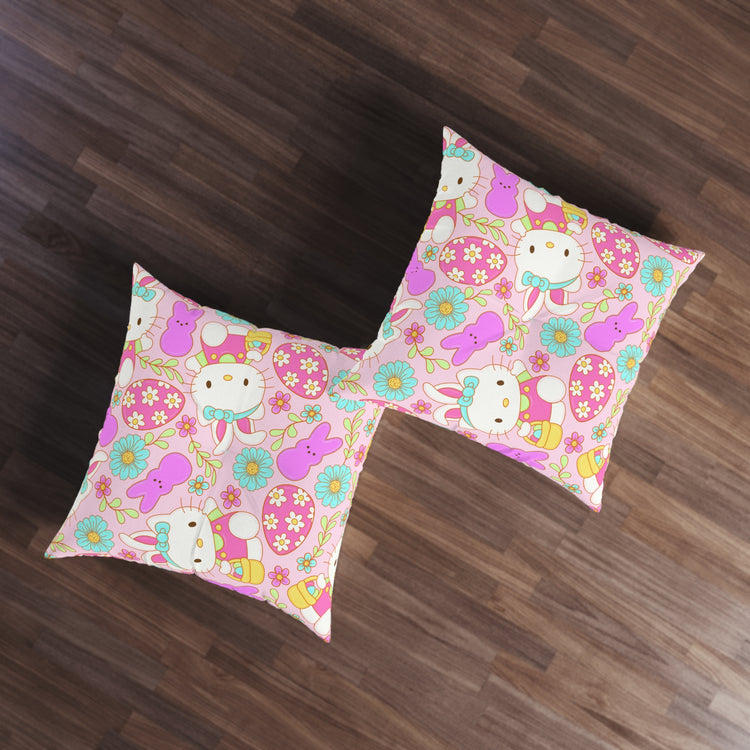 Easter Kitty Tufted Floor Pillow