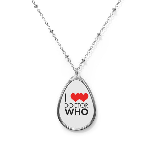 I Love Love Doctor Who Oval Necklace - Fandom-Made