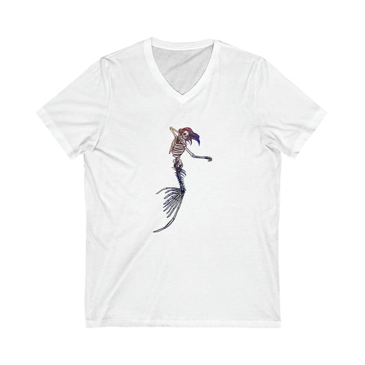 Mermaid Skeleton V-Neck Tee - Fandom-Made