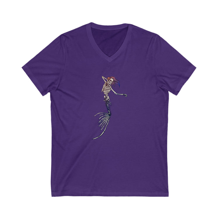 Mermaid Skeleton V-Neck Tee - Fandom-Made