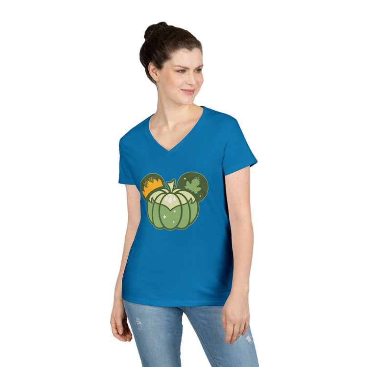 Princess Tiana Pumpkin Ladies' V-Neck Tee
