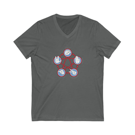 Rock Paper Scissors Spock V-Neck Tee - Fandom-Made