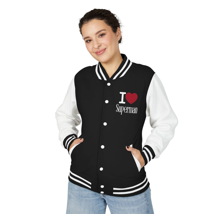 I Love Superman Unisex Letterman Jacket - Fandom-Made
