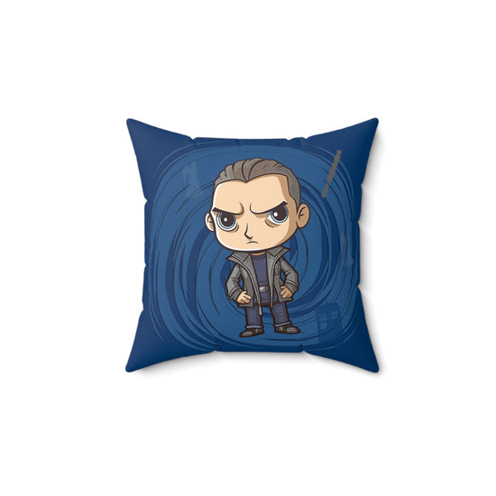 Timey Wimey Ninth Doctor Square Pillow - Fandom-Made