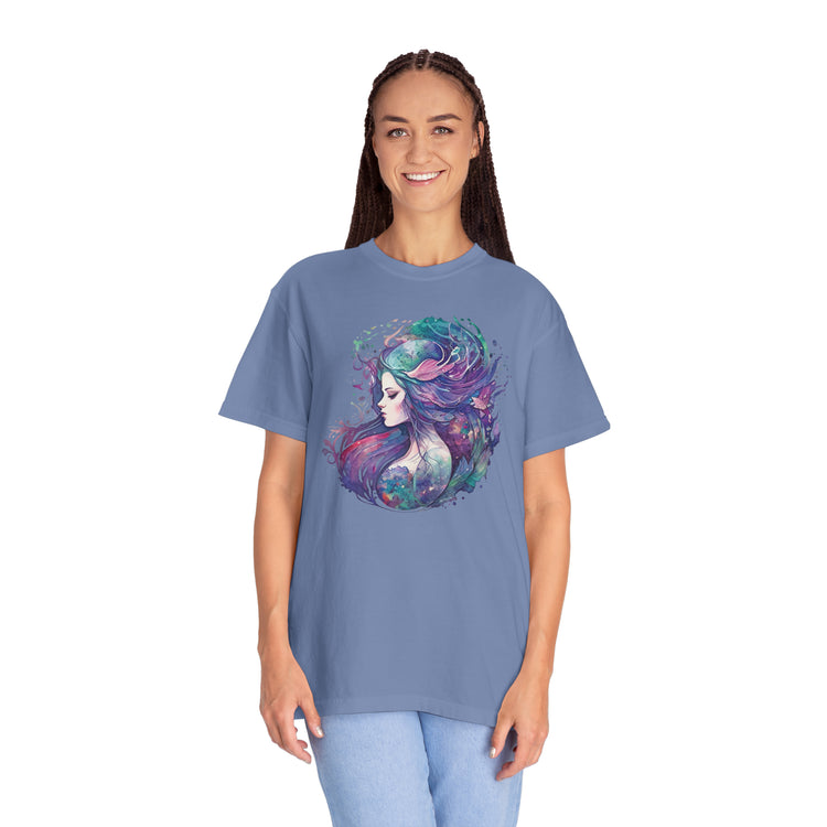 Mermaid Watercolor Unisex Garment-Dyed T-shirt