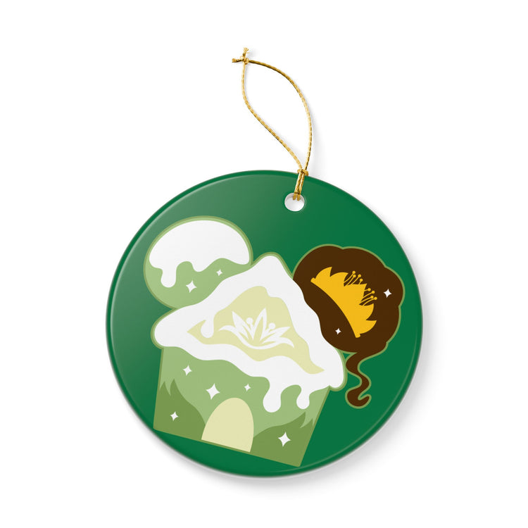 Tiana Gingerbread House Ceramic Ornament
