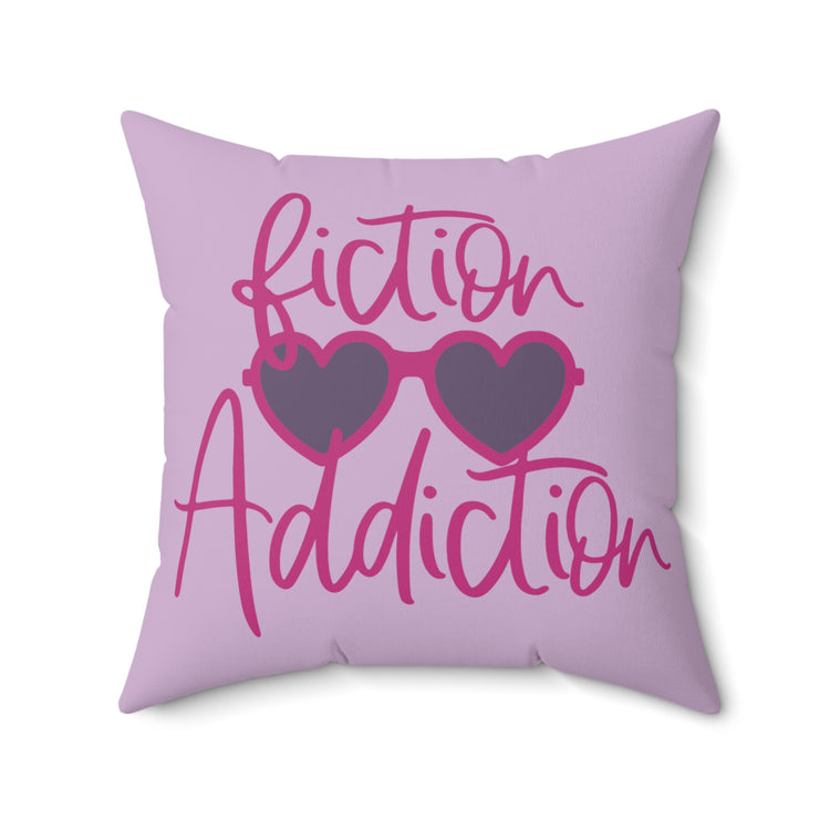 Fiction Addiction Faux Suede Square Pillow