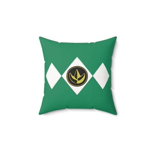 Green Ranger Faux Suede Square Pillow