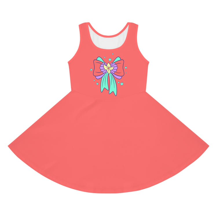 Ariel Bow Girls' Sleeveless Sundress - Fandom-Made