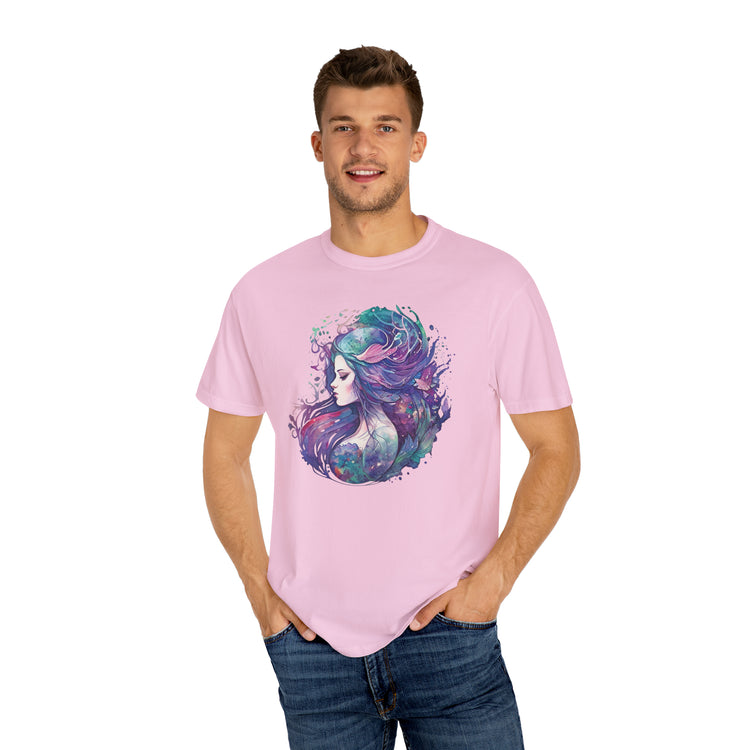 Mermaid Watercolor Unisex Garment-Dyed T-shirt