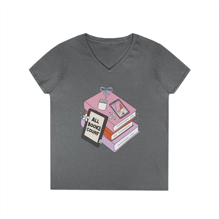 All Books Count Ladies' V-Neck Tee
