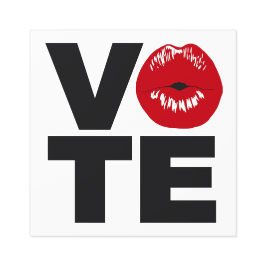 Vote Red Lips Square Stickers - Fandom-Made