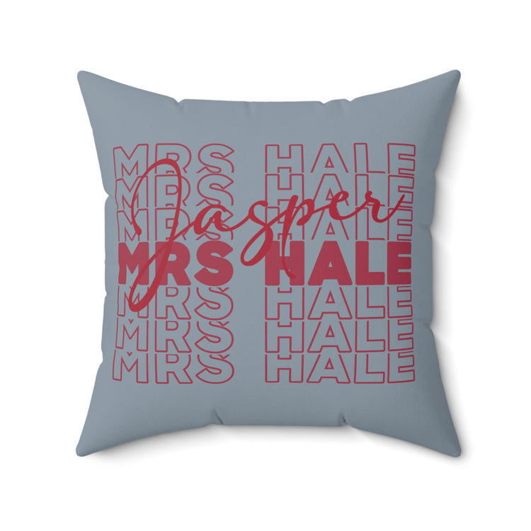 Mrs. Jasper Hale Faux Suede Square Pillow