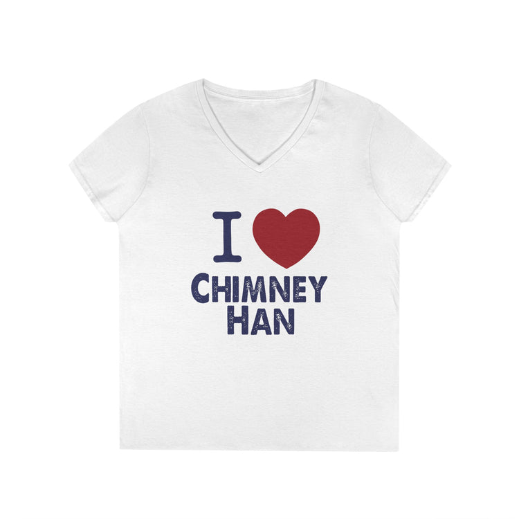 I Love Chimney Han Ladies' V-Neck Tee