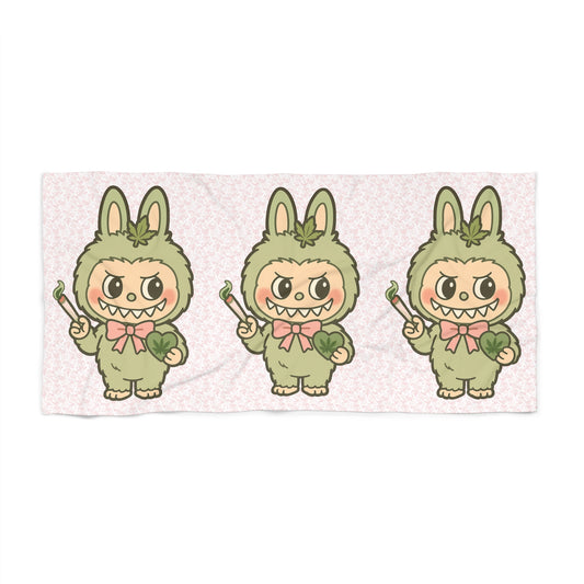 Freshly Greened Labubu Beach Towel