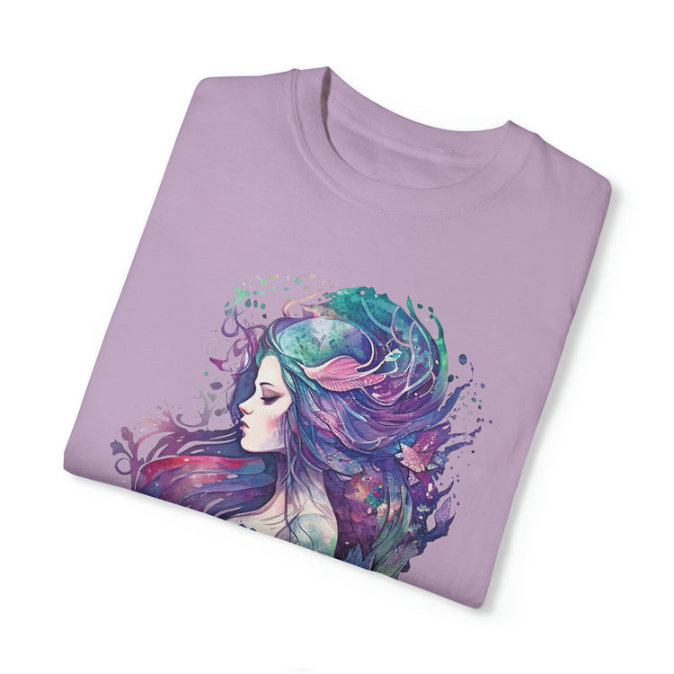 Mermaid Watercolor Unisex Garment-Dyed T-shirt