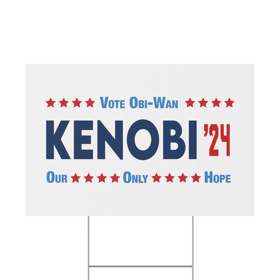 Vote Kenobi 2024 Plastic Yard Sign - Fandom-Made