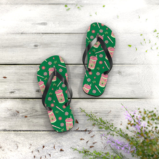 Highly Caffeinated All Over Print Flip Flops - Fandom-Made