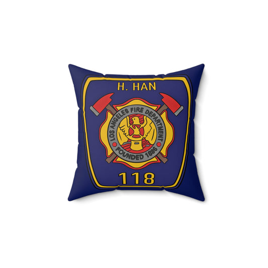 Han Badge Faux Suede Pillow