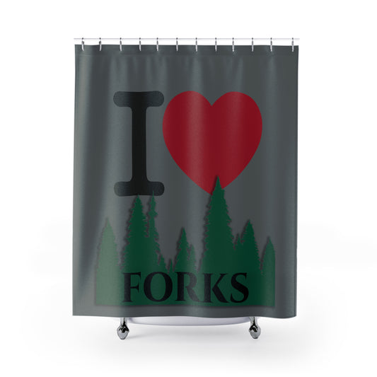 I Love Forks Shower Curtain