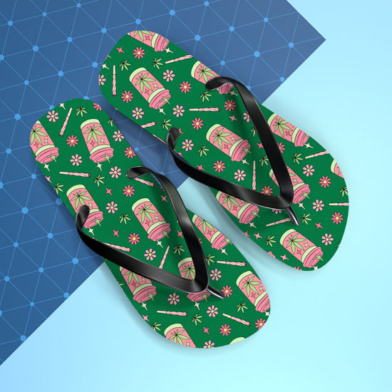 Highly Caffeinated All Over Print Flip Flops - Fandom-Made