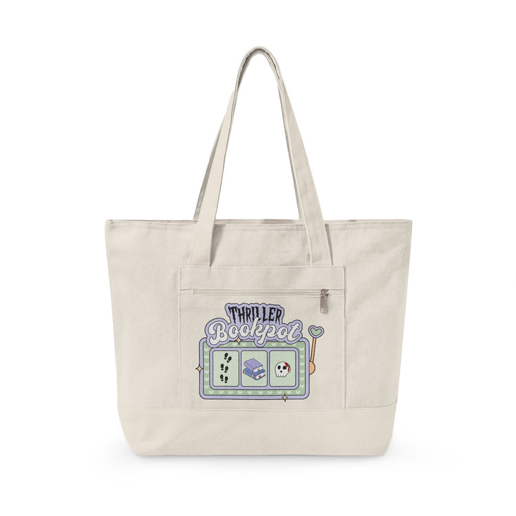 Thriller Bookpot Zippered Canvas Tote - Fandom-Made