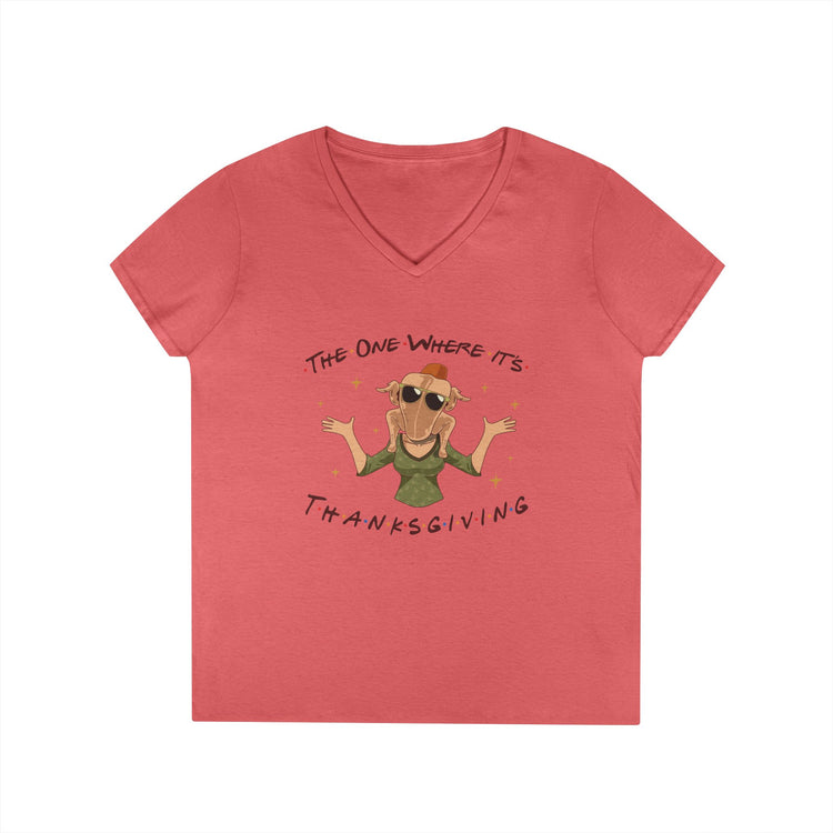 The One Where It's Thanksgiving Ladies' V-Neck Tee