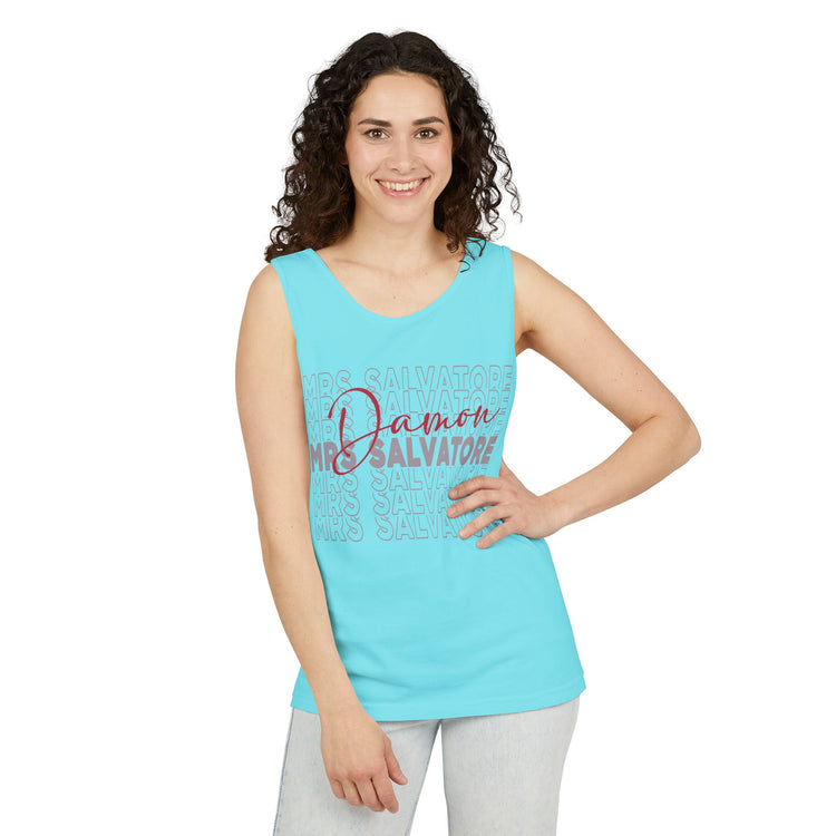 Mrs. Damon Salvatore Unisex Garment-Dyed Tank Top