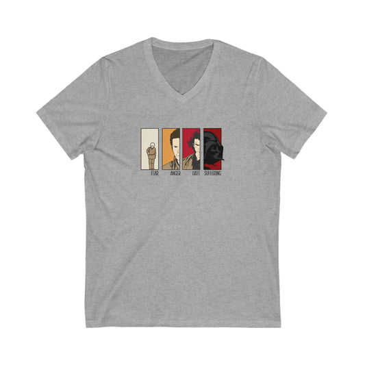 Fear Anger Hate Suffering V-Neck Tee - Fandom-Made