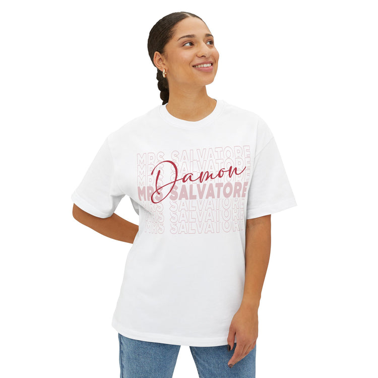 Mrs. Damon Salvatore Unisex Oversized Boxy Tee