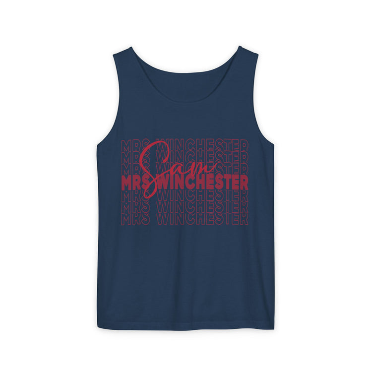 Mrs. Sam Winchester Unisex Garment-Dyed Tank Top - Fandom-Made