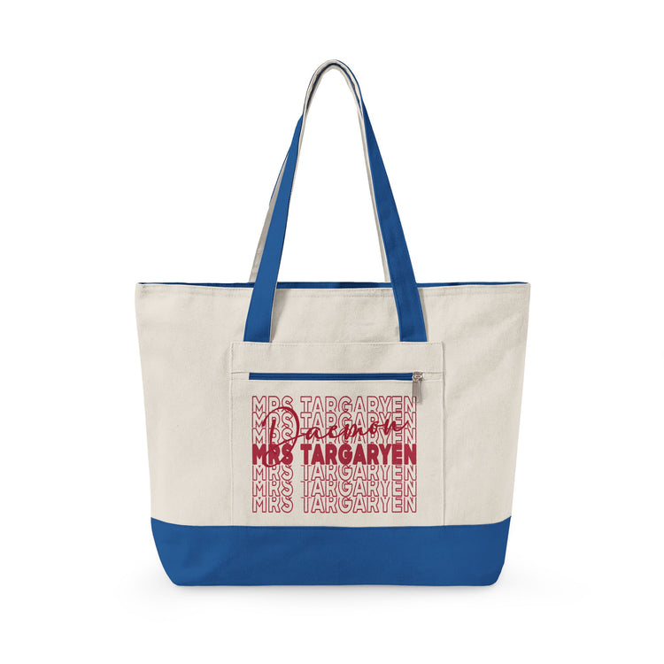 Mrs. Daemon Targaryen Zippered Canvas Tote