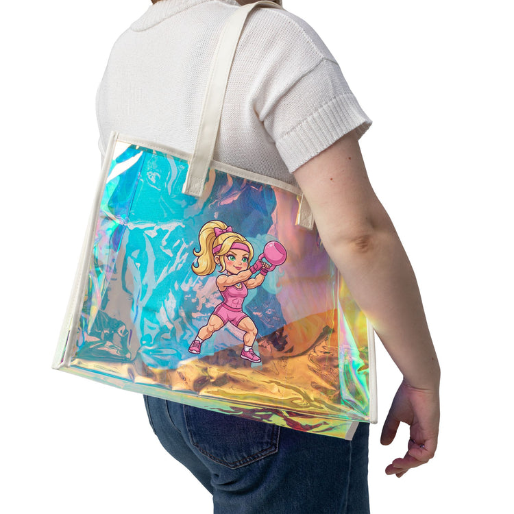 Workout Barb Holographic Tote Bag