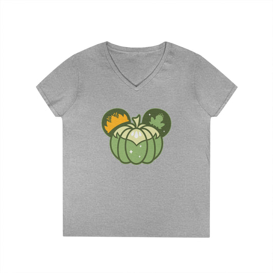 Princess Tiana Pumpkin Ladies' V-Neck Tee