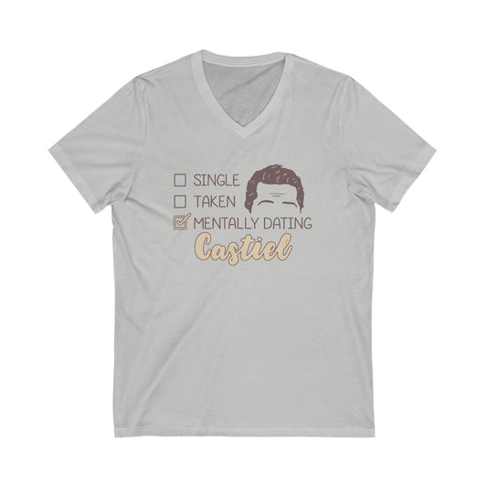 Mentally Dating Castiel V-Neck Tee