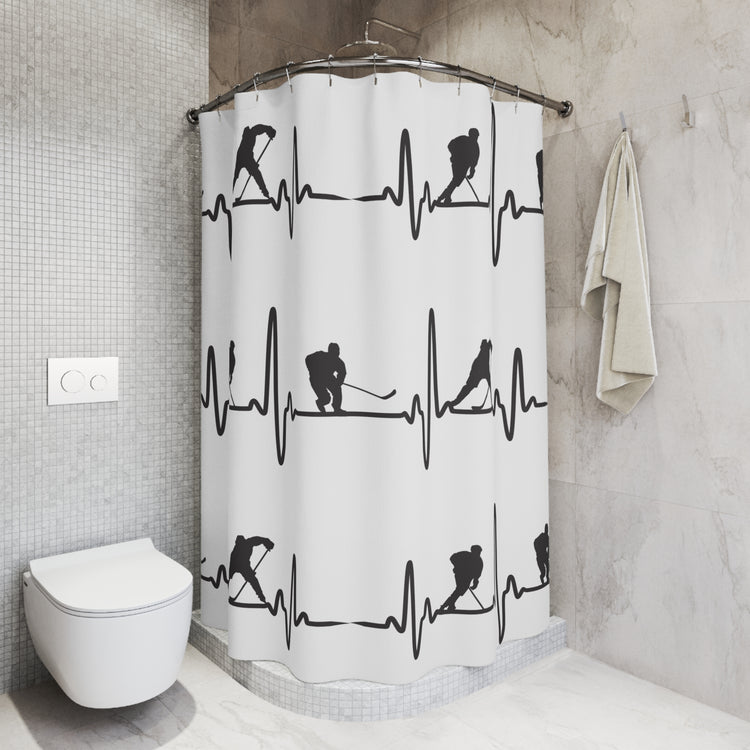 My Heart Beats For Hockey Shower Curtain