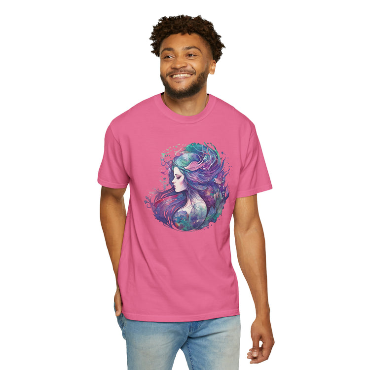 Mermaid Watercolor Unisex Garment-Dyed T-shirt