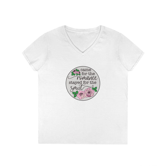 Came For The Romance Ladies' V-Neck Tee