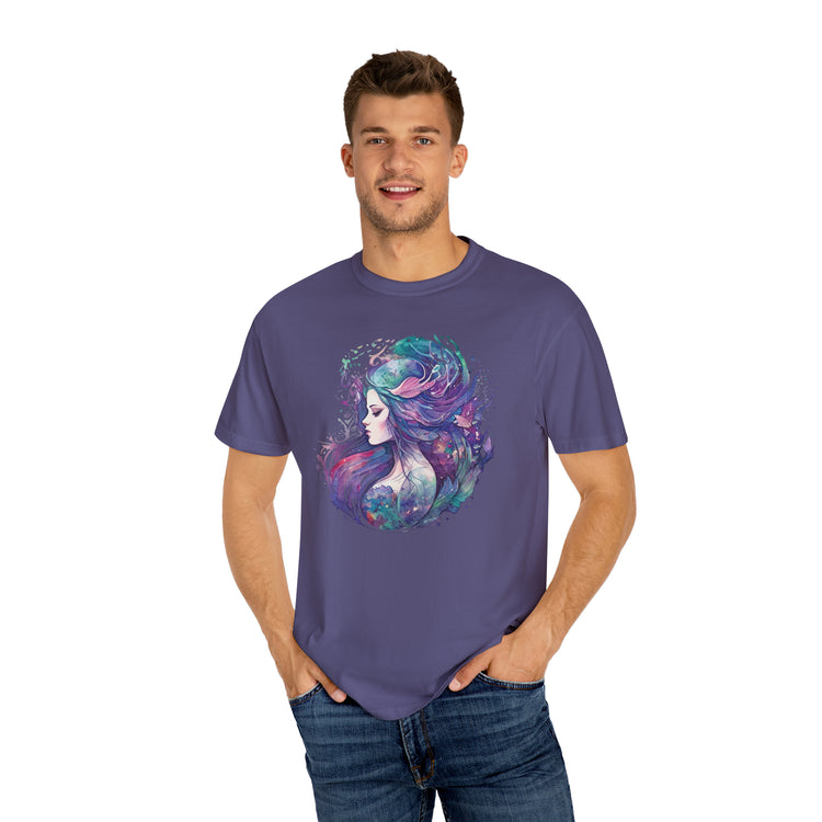 Mermaid Watercolor Unisex Garment-Dyed T-shirt