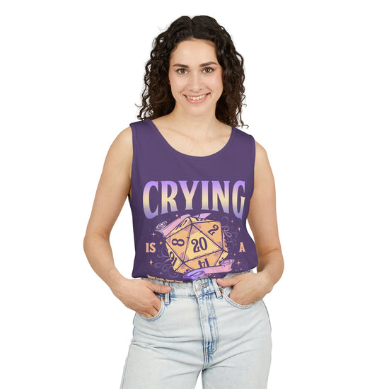 Crying Is a Free Action Tank Top - Fandom-Made