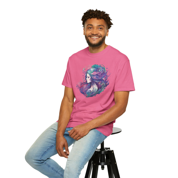 Mermaid Watercolor Unisex Garment-Dyed T-shirt