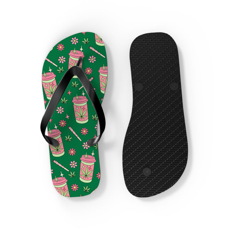 Highly Caffeinated All Over Print Flip Flops - Fandom-Made