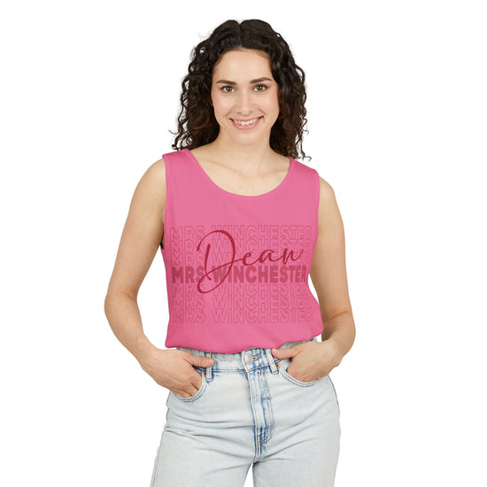 Mrs. Dean Winchester Unisex Garment-Dyed Tank Top - Fandom-Made