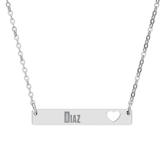 Diaz Cutout Heart Bar Necklace - Fandom-Made