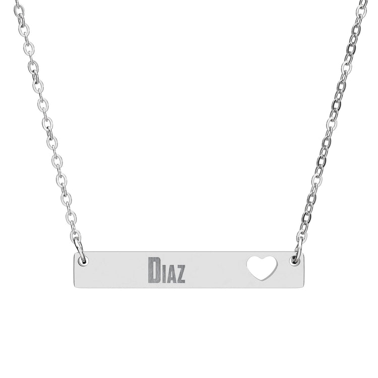 Diaz Cutout Heart Bar Necklace - Fandom-Made