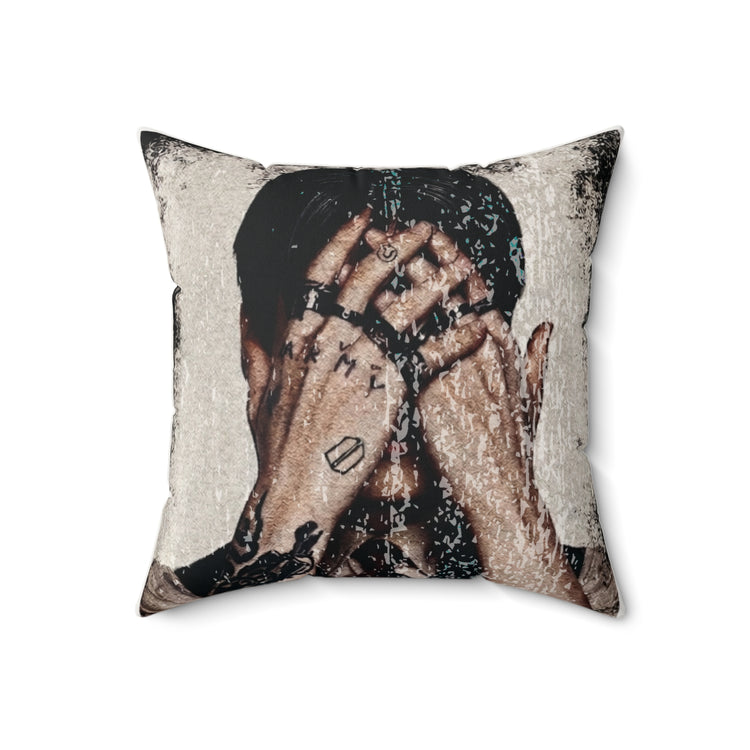 BTS Jungkook Faux Suede Square Pillow