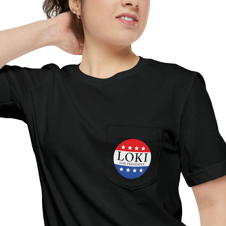 Loki For President Unisex Pocket T-shirt - Fandom-Made