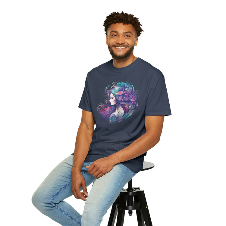 Mermaid Watercolor Unisex Garment-Dyed T-shirt