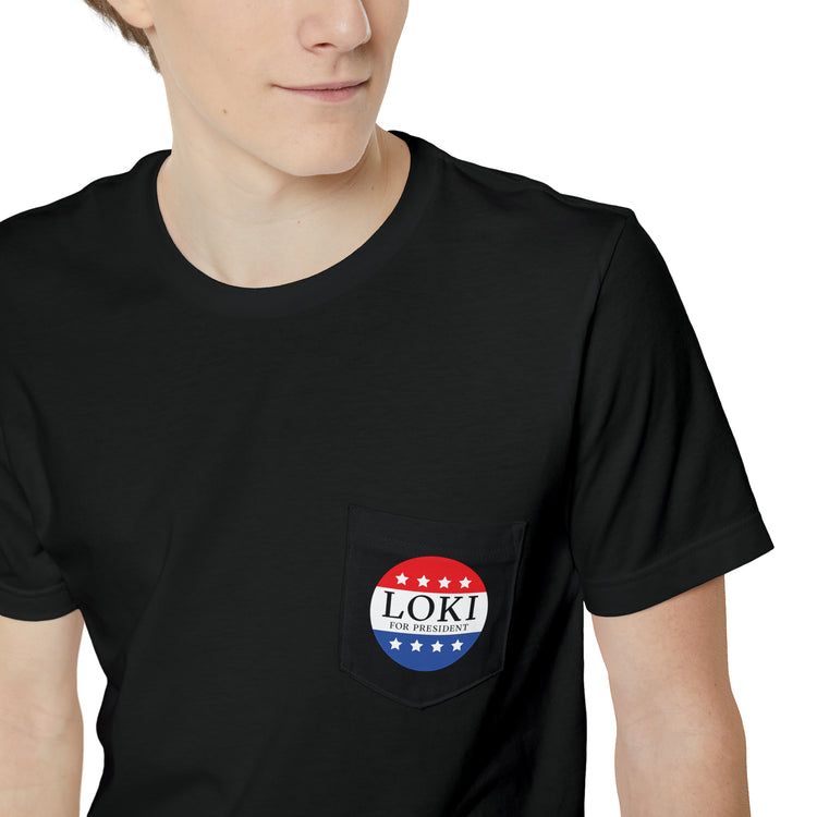 Loki For President Unisex Pocket T-shirt - Fandom-Made