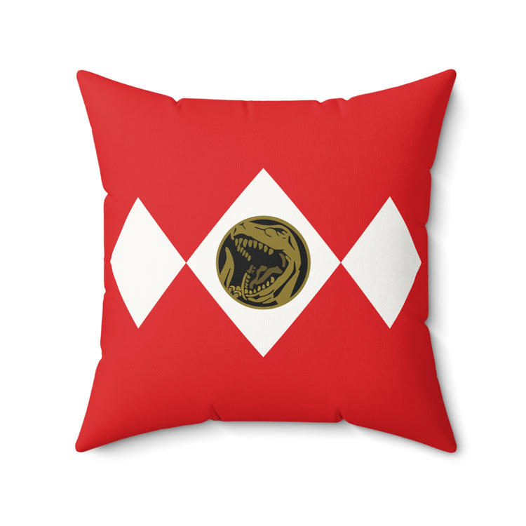 Red Ranger Faux Suede Square Pillow